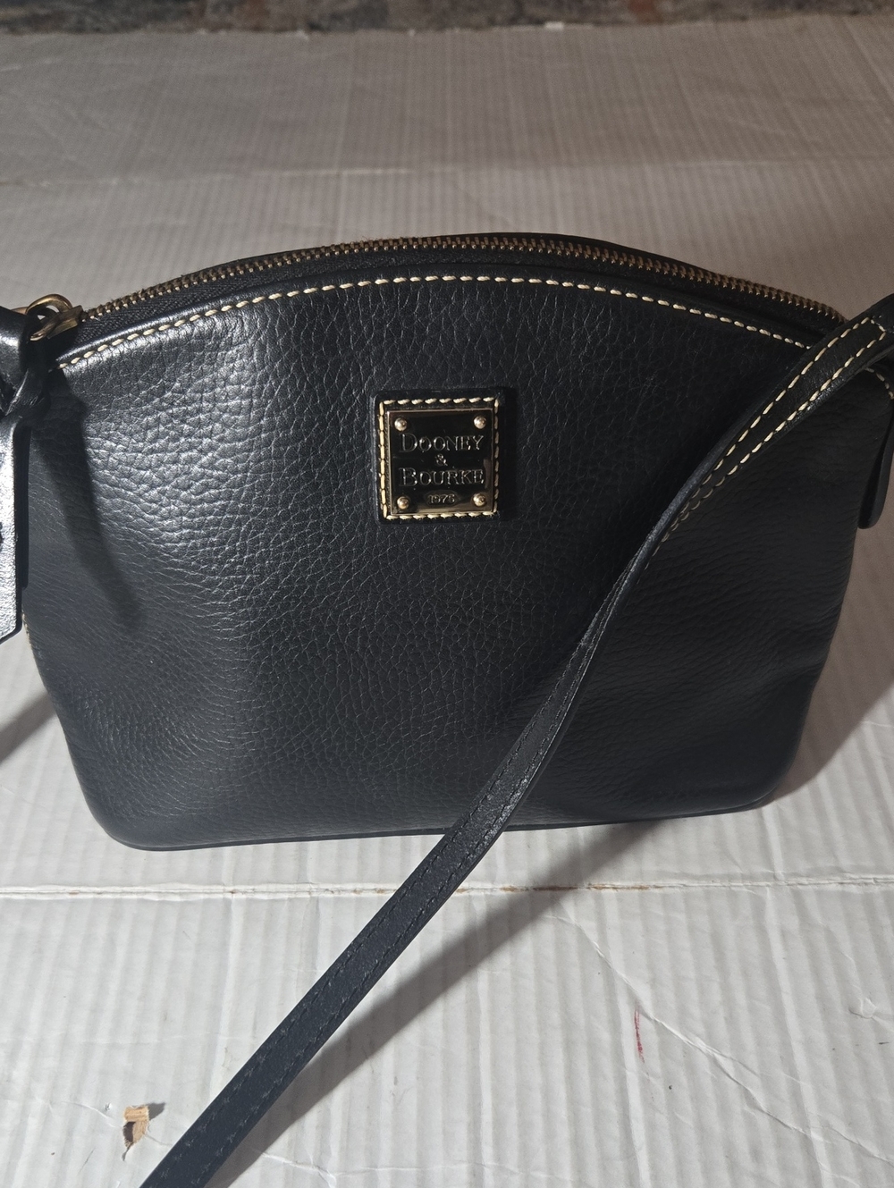 Dooney & Bourke Black Pebbled Leather Crossbody Bag